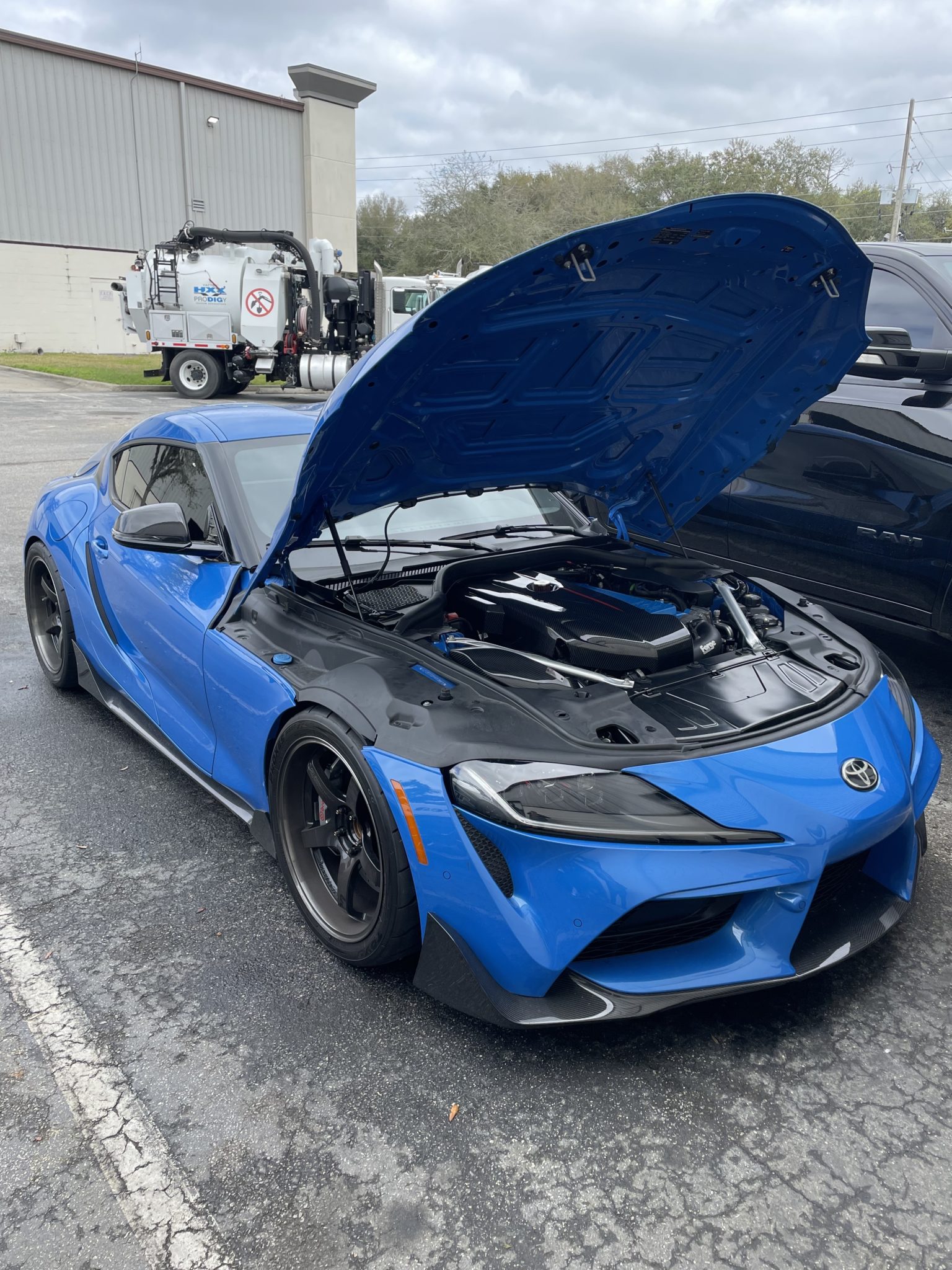 Titan Motorsports Blue Supra with CSF 8200 B58 Super Manifold in custom blue