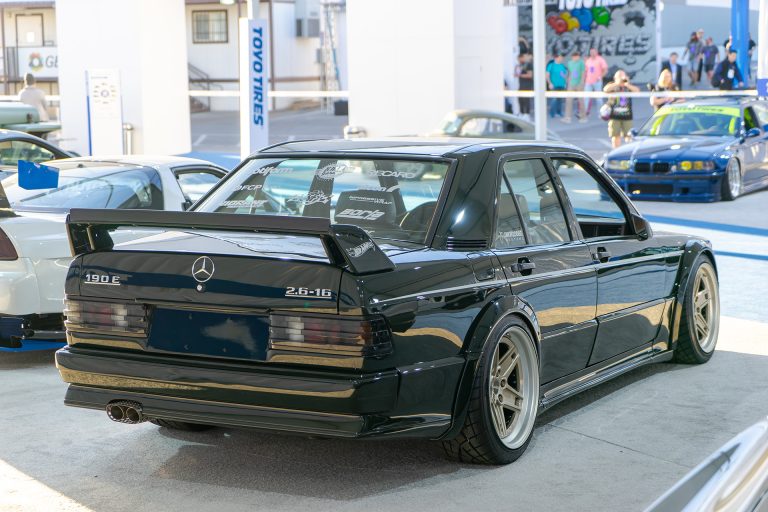 Stan Chen's Mercedes 190E 2.6-16 at SEMA 2023